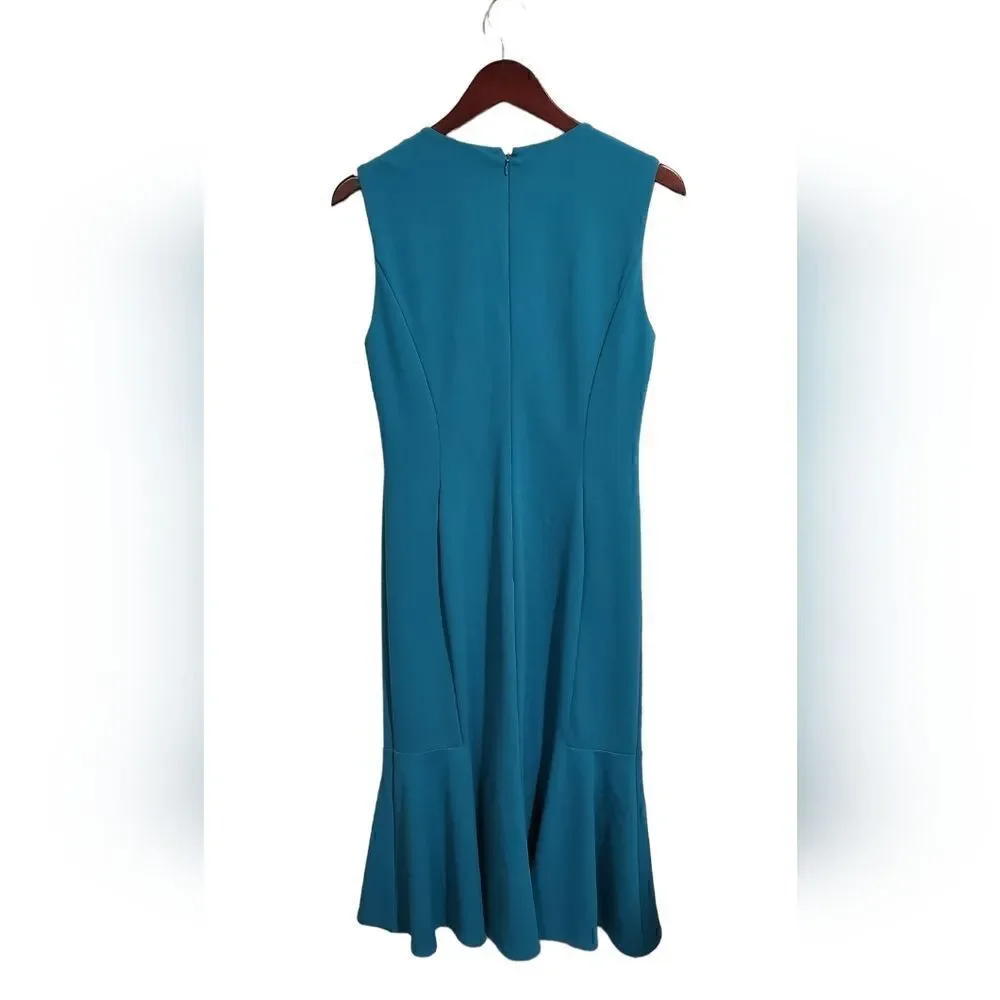 Calvin Klein Flounce Hem Dress Sleeveless Size 10 Blue - Picture 4 of 7